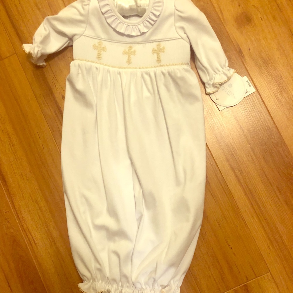 Newborn baby smocked gown